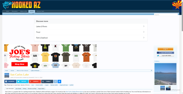 Security scan screenshot of https://www.hookedaz.com/showcase/san-carlos-lake.171/