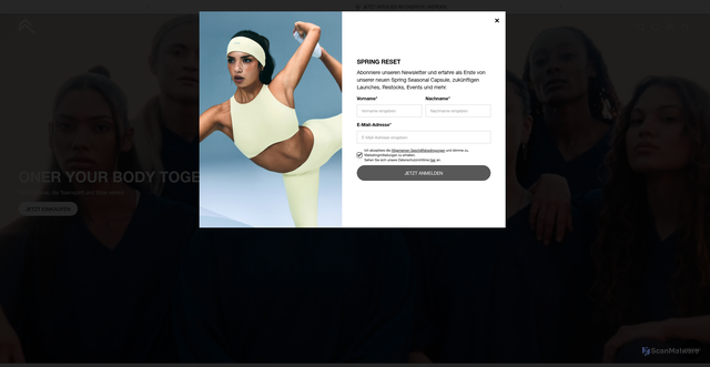 Security scan screenshot of https://oner-us.myshopify.com