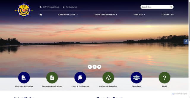 Security scan screenshot of https://cedarpointnc.gov/
