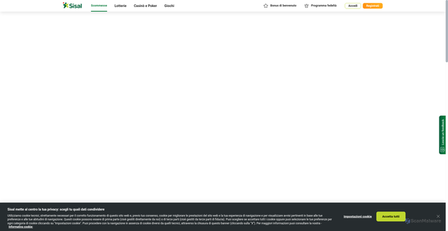 Security scan screenshot of https://www.sisal.it/scommesse-matchpoint/evento/calcio/serie-a/udinese-genoa