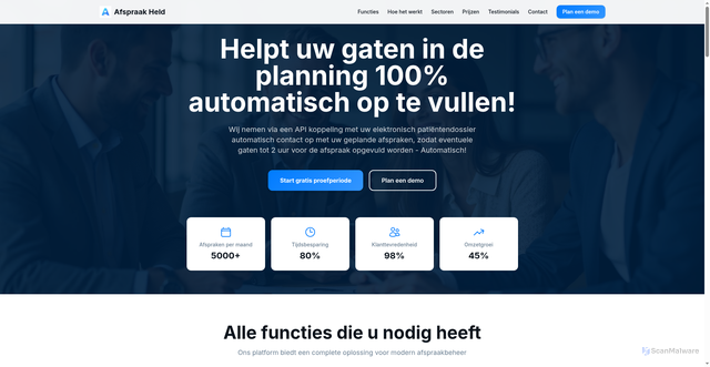 Security scan screenshot of https://afspraakheld.nl/