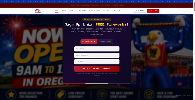 Security scan screenshot of https://dfsfireworks.com/