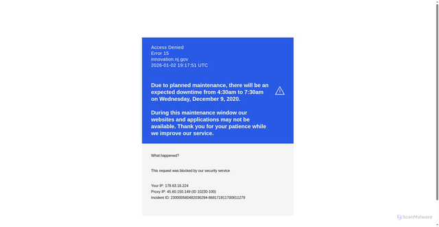 Security scan screenshot of https://innovation.nj.gov/projects/communication-engagement-lab/