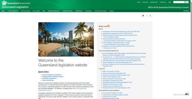 Security scan screenshot of https://www.legislation.qld.gov.au/