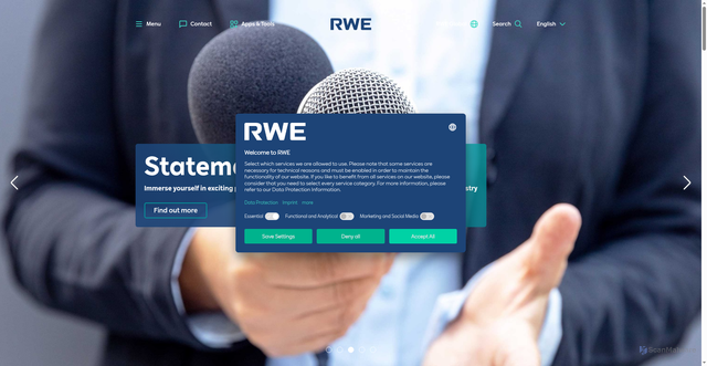 Security scan screenshot of https://rwe.com