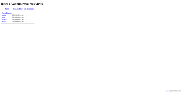 Security scan screenshot of http://tesonline.pbsrequitmenthrd.my.id/admin/resources/views/