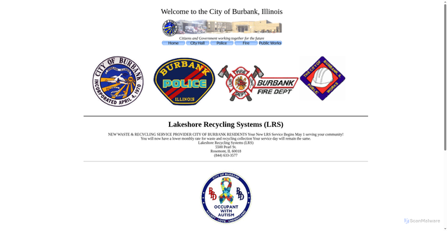 Security scan screenshot of https://burbankil.gov/