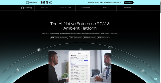 Security scan screenshot of https://commure.com