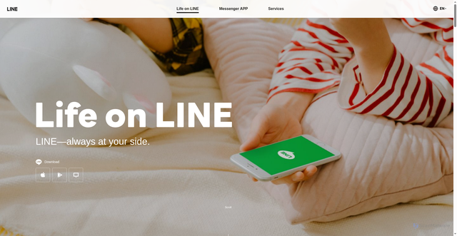 Security scan screenshot of https://line.me/