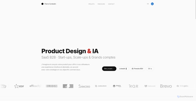 Security scan screenshot of https://www.pierre-product-design.com/