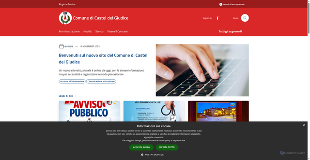 Security scan screenshot of https://www.comune.casteldelgiudice.is.it/it