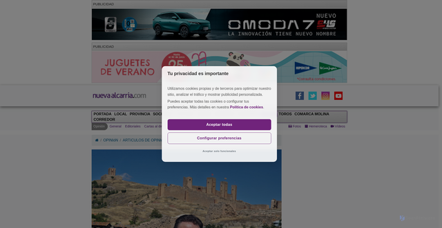 Security scan screenshot of https://nuevaalcarria.com/articulos/frio-hasta-en-la-sopa