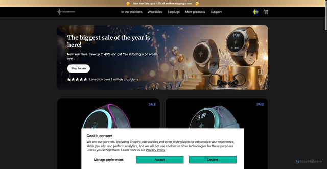 Security scan screenshot of https://cloud.soundbrenner.com