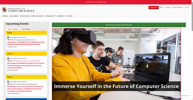Security scan screenshot of https://www.cs.umd.edu