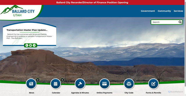 Security scan screenshot of https://www.ballardcityut.gov/