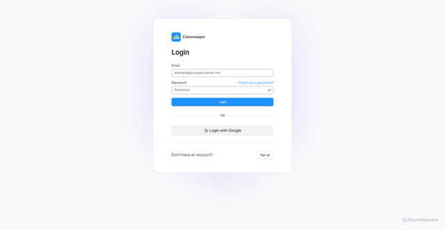 Security scan screenshot of https://app.commslayer.com