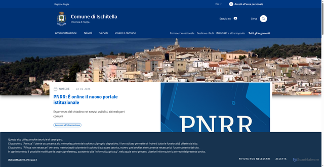 Security scan screenshot of https://www.comune.ischitella.fg.it/