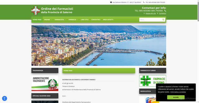 Security scan screenshot of https://www.ordinefarmacistisalerno.it/