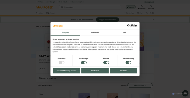 Security scan screenshot of https://www.kronansapotek.se/Varumarken/c/stay-well/?utm_source=idrelay&utm_medium=email&utm_campaign=2025_K11_Insalt_fysisk&utm_content=2025_K11_Insalt_fysisk