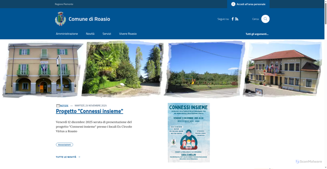 Security scan screenshot of https://www.comune.roasio.vc.it/