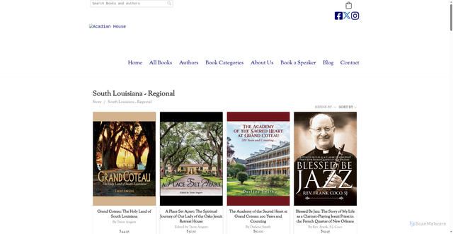 Security scan screenshot of https://www.acadianhouse.com/south-louisiana-regional