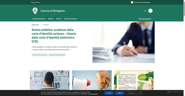 Security scan screenshot of https://www.comune.bolognola.mc.it