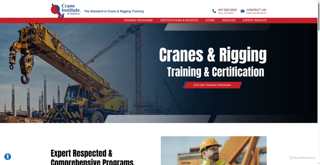 Security scan screenshot of https://craneinstitute.com