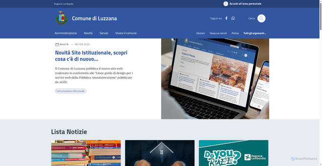 Security scan screenshot of https://www.comune.luzzana.bg.it