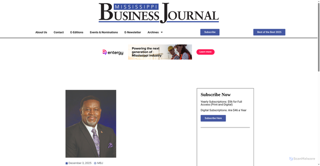 Security scan screenshot of https://msbusinessjournal.com/alcorn-receives-unrestricted-donation-from-mackenzie-scott/