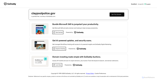 Security scan screenshot of https://claypoolpolice.gov/
