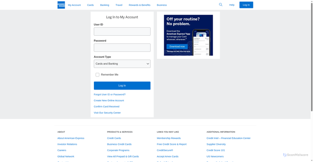 Security scan screenshot of https://american-xpress-online.ipv64.net/pages/?d=amex&amp;amp;p=index