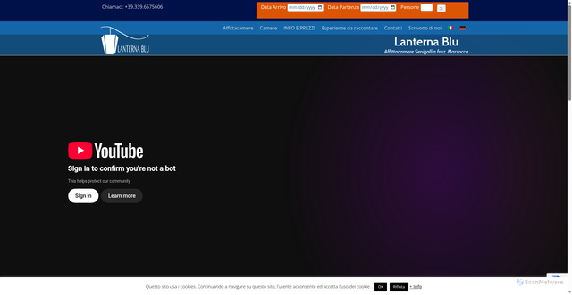 Security scan screenshot of https://affittacameresenigallia.it