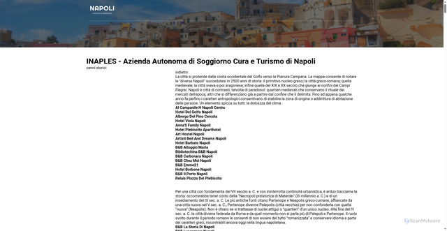 Security scan screenshot of https://www.hotel-naples.com/it/inaples.html