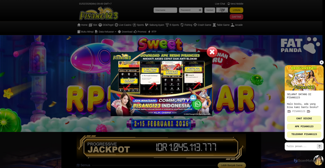 Security scan screenshot of https://apkbuah-pisang123.com/