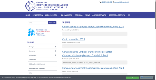 Security scan screenshot of https://www.odcecterni.it/