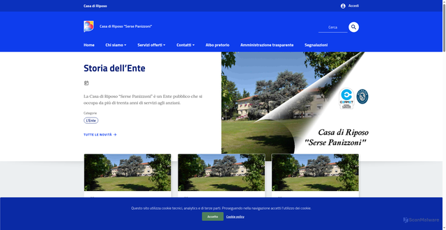 Security scan screenshot of https://www.sersepanizzoni.it/