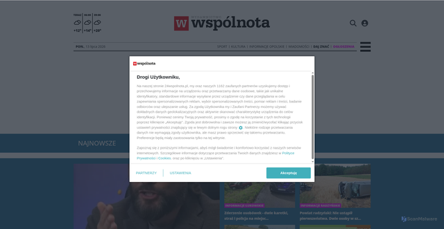 Security scan screenshot of 24wspolnota.pl