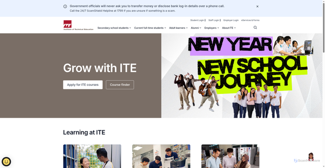 Security scan screenshot of https://ite.edu.sg