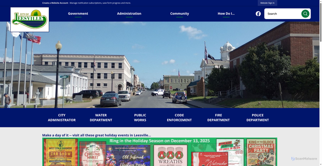 Security scan screenshot of https://leesvillela.gov/