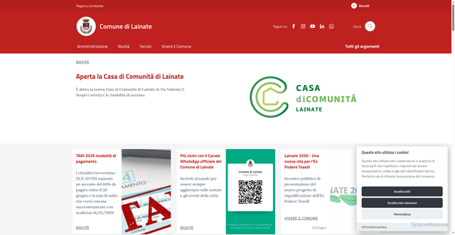 Security scan screenshot of https://www.comune.lainate.mi.it