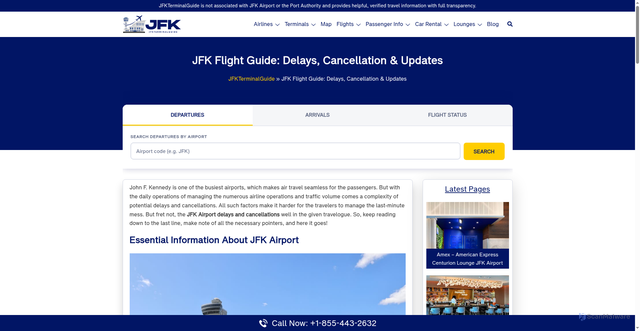 Security scan screenshot of jfkterminalguide.com