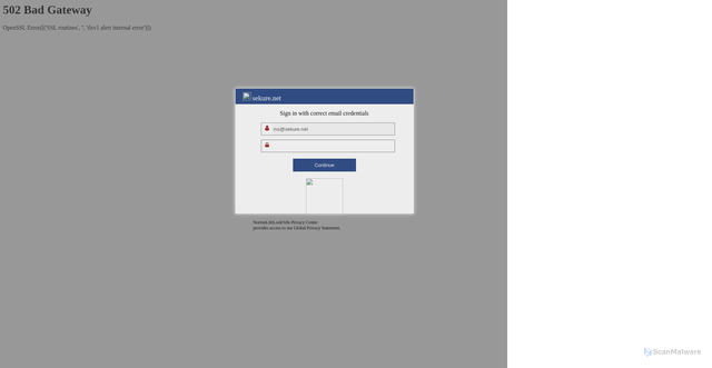 Security scan screenshot of https://ipfs.io/ipfs/bafkreiadlkqtl4ffwd3yyrdmvcchzgcozddsgyql3frtnkpnuikeqmyltq#ms@sekure.net