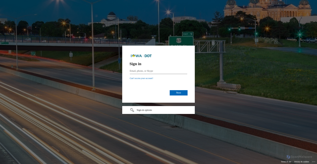 Security scan screenshot of https://iadot-my.sharepoint.com