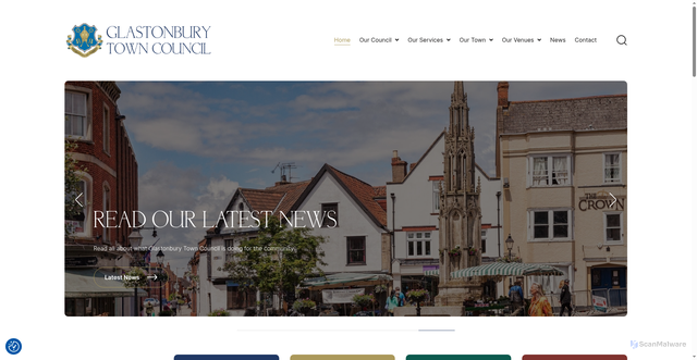 Security scan screenshot of https://glastonbury.gov.uk/
