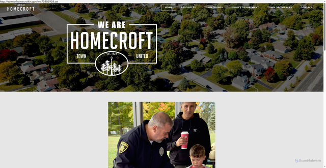 Security scan screenshot of https://www.townofhomecroftin.gov/