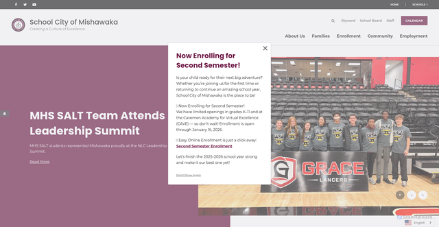 Security scan screenshot of https://www.mishawakaschools.com/