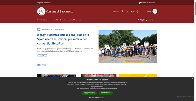 Security scan screenshot of https://www.comune.buccinasco.mi.it