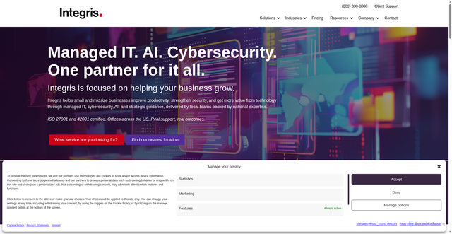 Security scan screenshot of https://integrisit.com
