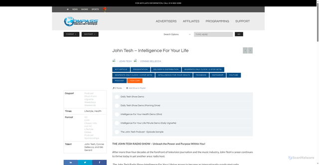 Security scan screenshot of https://www.compassmedianetworks.com/index.php/album/john-tesh-intelligence-for-your-life/