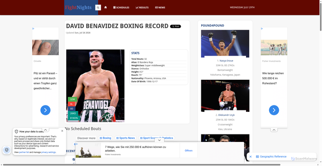 Security scan screenshot of https://fightnights.com/boxer-4039